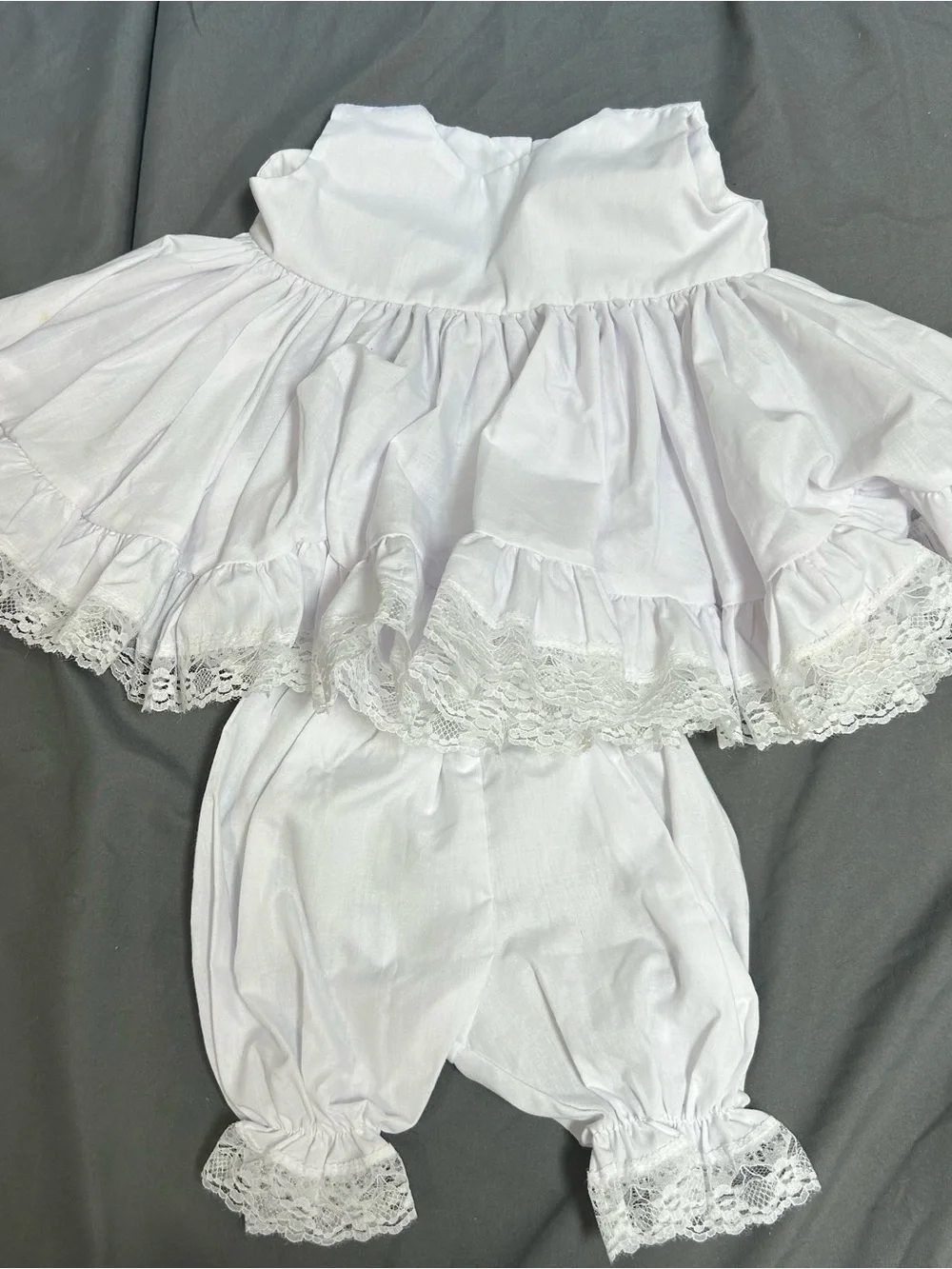 Vintage Style Sleeveless Top Matching Lace Trimmed Pantaloon Bloomers 100% Hemp